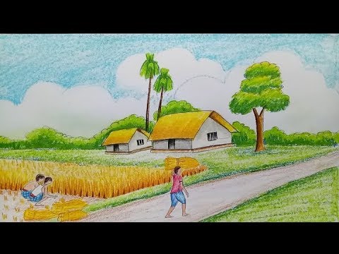 رسم منظر طبيعي باليد - رسومات مناظر طبيعية باليد وتلوينها 854 2