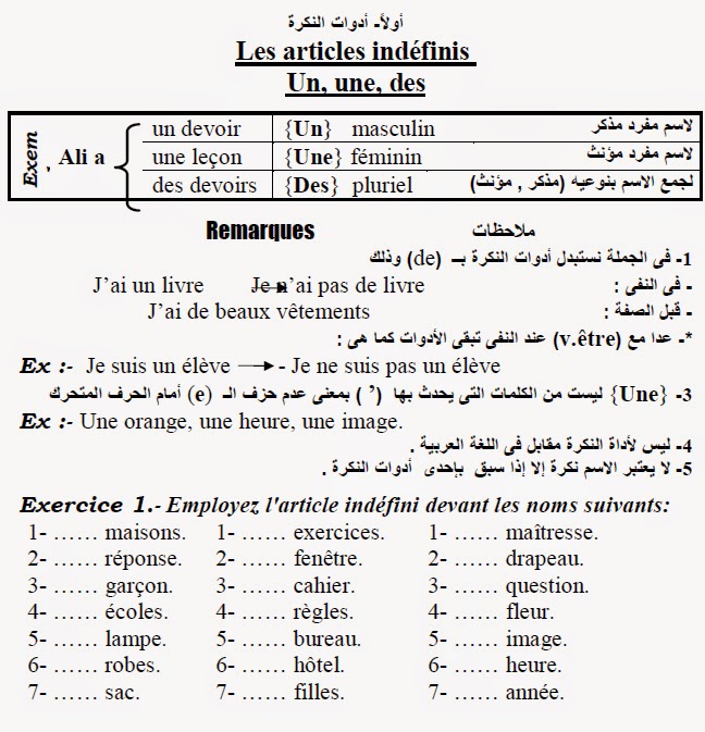 دروس اللغة الفرنسية - تعلم الفرنسية الجميلة 2458