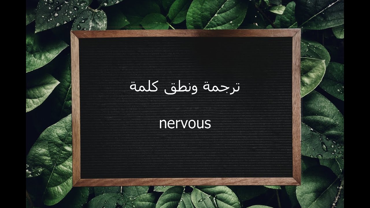 معنى كلمة nervous